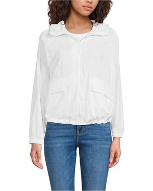 Lands' End Upf Packable Hooded Windbreaker Jacket - White