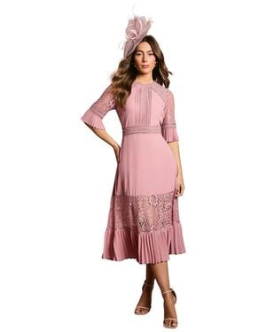 Coast Lace Insert Midi Dress - Pink