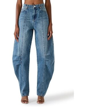 Steve Madden Austin Loose Barrel Ankle Jeans - Blue