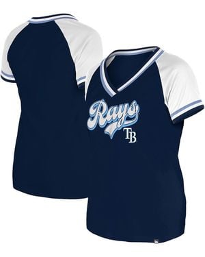 KTZ Tampa Bay Rays Gameday Raglan V-neck T-shirt - Blue