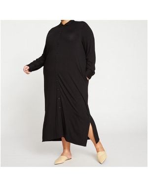 UNIVERSAL STANDARD Sally Liquid Jersey Shirt Dress - Black