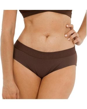 Naked Rebellion Nude Shade Mesh Hipster Bikini Panty - Black