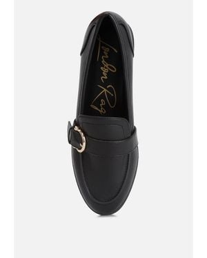 LONDON RAG Sheboss Buckle Detail Loafers - Black