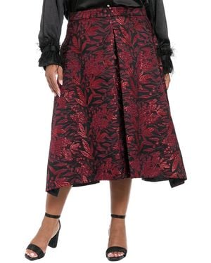 Muse Plus Size Pleated Ballgown Skirt - Red