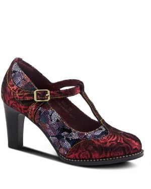 L'ARTISTE L Artiste S Mazie Closed-toe T-strap Heels - Red