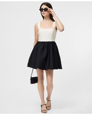 French Connection Structured Square Neck Sleeveless Mini Dress - Black