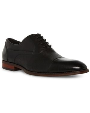 steve madden black dress shoes Steve Madden Biltmore Mens Black Leather Lace Up Plain Toe Oxfords Sho main image 1