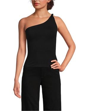 Lands' End Slender One Shoulder Top - Black