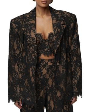 JLUXLABEL Lace And Desire Blazer - Black