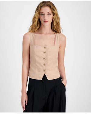 BarIII Sleeveless Square-neck Vest - Black