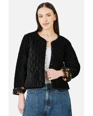Yumi' Jacket With Reversible Leopard Lining - Black