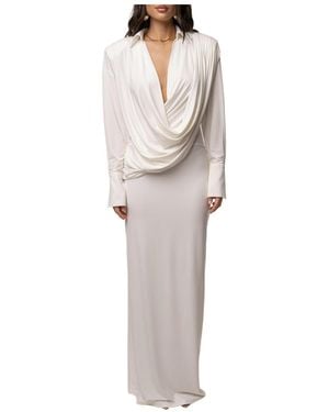 JLUXLABEL Poise Draped Maxi Dress - Gray