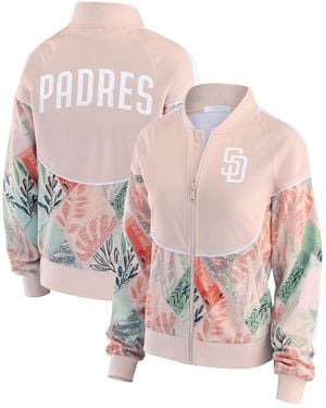 WEAR by Erin Andrews Los Angeles Dodgers Raglan Full-zip Track Jacket - Pink