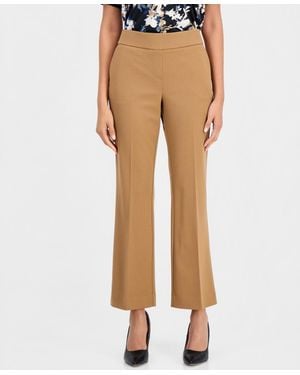 Anne Klein Essentials Petite Mid-rise Pull-on Press-pleat Pants - Red