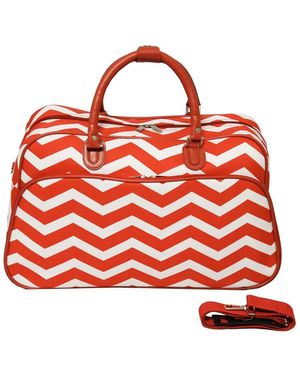 World Traveler Chevron 21-inch Carry-on Shoulder Duffel Bag - Red
