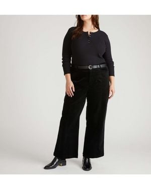 UNIVERSAL STANDARD Plus Camila Wide Leg Corduroy Pants - Black