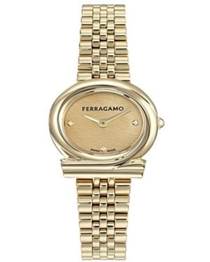 Ferragamo Gold Stainless Steel Bracelet Watch - Metallic