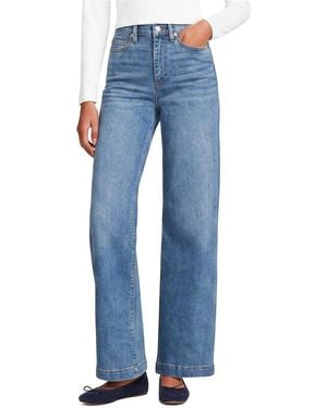 Lands' End Tall Recover High Rise Wide Leg Blue Jeans