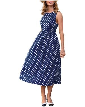 CUPSHE Try Me Polka Dot Maxi Beach Dress - Blue