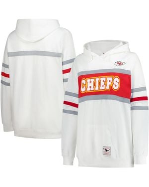 Mitchell & Ness Kansas City Chiefs Plus Size Head Coach Throwback Pullover Hoodie - White