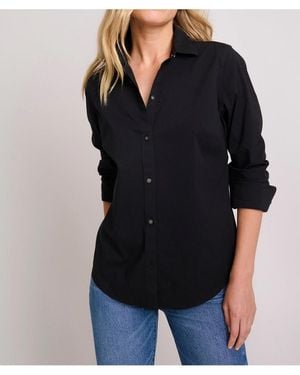 UNTUCKit Wrinkle-free Stretch Cotton Bella Button Up Shirt - Black