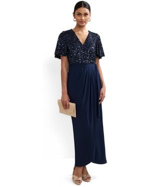 Phase Eight Janessa Sequin Wrap Maxi Dress - Blue