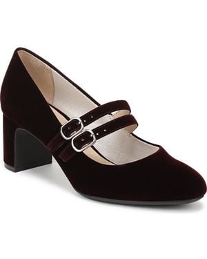 LifeStride True Almond Toe Block Heel Mary Jane Pumps - Black