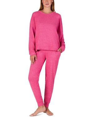 Sanctuary Crewneck Long-sleeve Sweater-knit Top And Pants - Pink