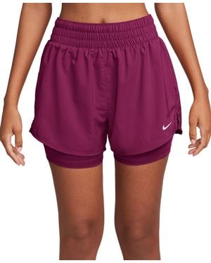 Nike One Dri-fit High-waist 2-in-1 Shorts - Purple