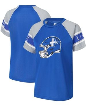 Starter Detroit Lions 1st Rounder Color Block Raglan Top - Blue