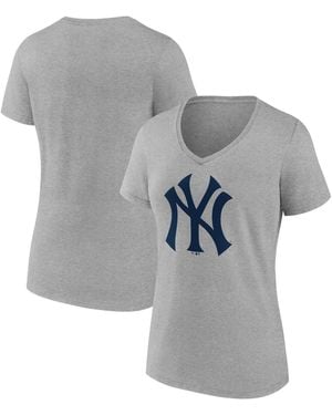 LOGO ATHLETIC New York Yankees V-neck T-shirt - Gray