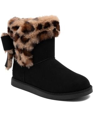 Juicy Couture Kenia Cozy Bow Detail Booties - Black