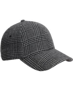 Tommy Hilfiger Plaid Melton Six-panel Baseball Cap - Gray
