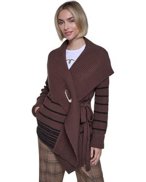 Sonia Rykiel Shawl-collar Striped Cardigan - Purple
