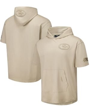 Pro Standard Pro Sdard San Francisco 49ers Neutrals Capsule Short Sleeve Pullover Hoodie - Natural