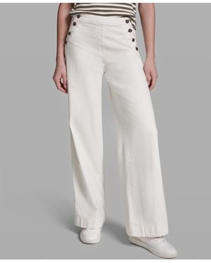 BCBGMAXAZRIA Loose-fit Wide-leg Pants - White