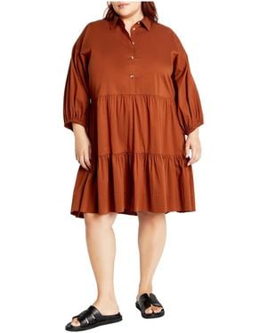 City Chic Plus Size Kiara Mini Dress - Orange