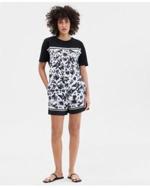 INC International Concepts Mixed Media T Shirt Printed Drawstring Shorts Macys Exclusive - White