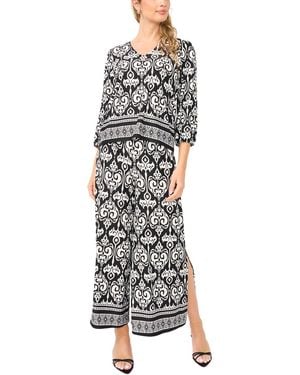 SAM & JESS V-neck Printed Top - White