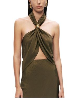 Nocturne Twist Halter Neck Bustier - Green