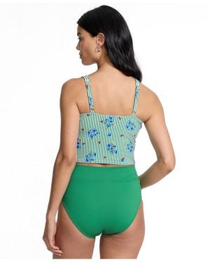 Lands' End V-neck Wrap Midkini Top - Green