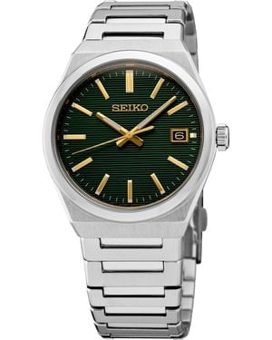 Seiko Essentials Silver Stainless Steel Bracelet Watch - Gray