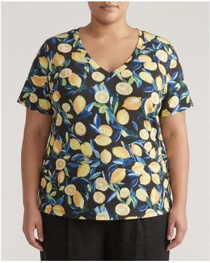 UNIVERSAL STANDARD Plus Size V Rex Tops - Blue