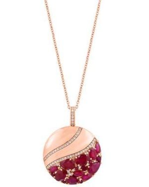Effy Ruby Diamond Pendant Necklace Ring In 14k - Pink