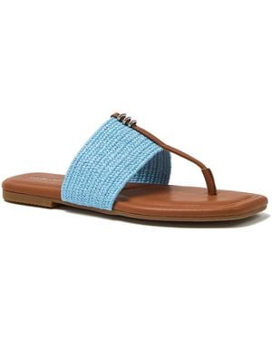 Lands' End Haven Stretch Raffia Sandals - Blue