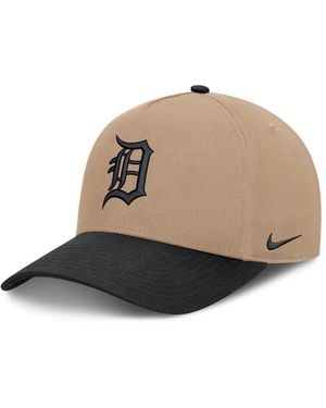 Nike Khaki/black Detroit Tigers Two-tone Rise A-frame Adjustable Hat - Natural