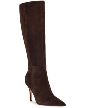 Nine West Gerty Tall Pointy Toe Stiletto Boots - Brown