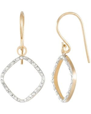 Macy's Diamond Square Fishhook Drop Earrings (0.01 Ct. T.w. - Metallic