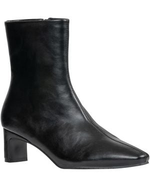 Gc Shoes Larsa Block-heel Square-toe Faux Leather Ankle Boots - Black