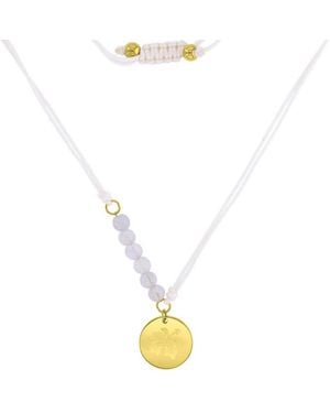 Roxy Waterproof Yellow Hibiscus Labradorite Adjustable Necklace - White
